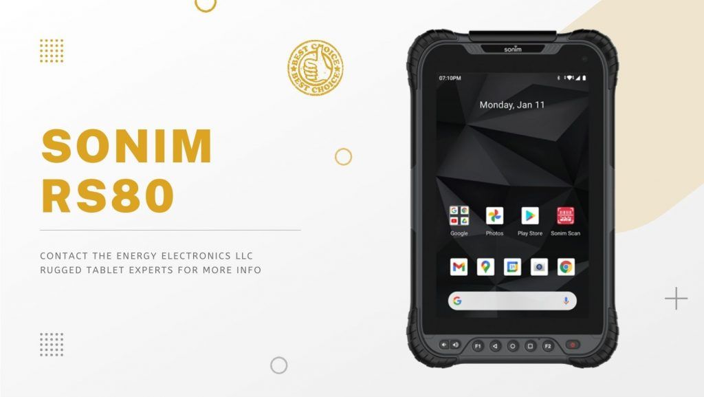 Sonim RS80 Rugged Tablets with Barcode Scanners Energy Electronics