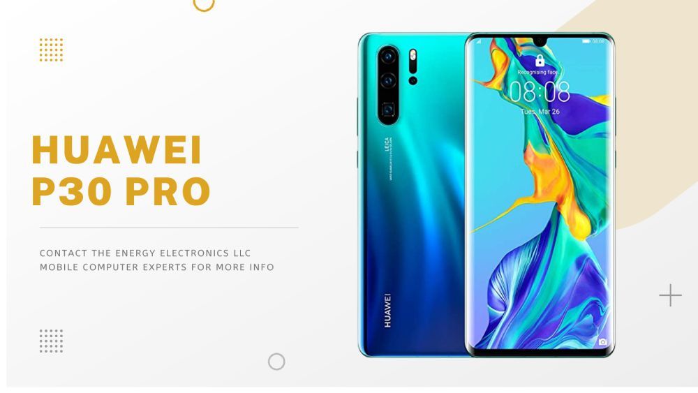 Huawei P30 Pro ombre blue color, front and back
