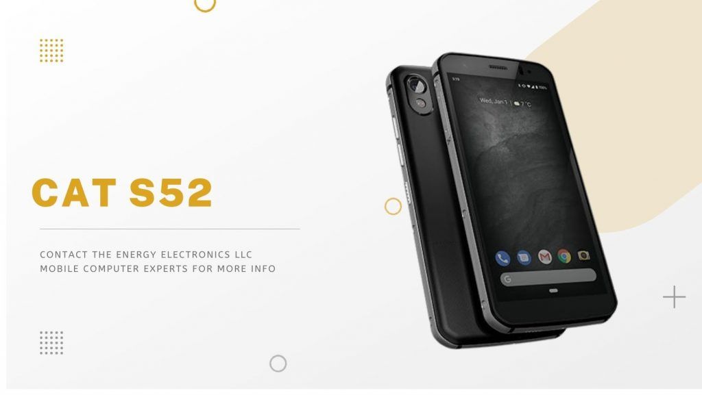 Cat S52 Infographic phone front rugged and back