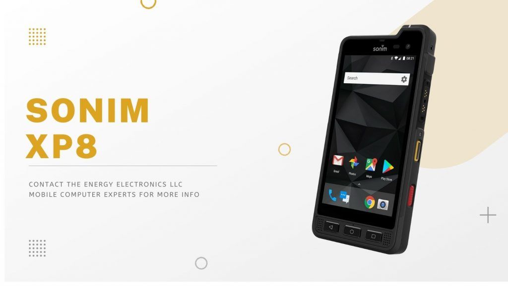 Sonim XP8 black smartphone front tilt view