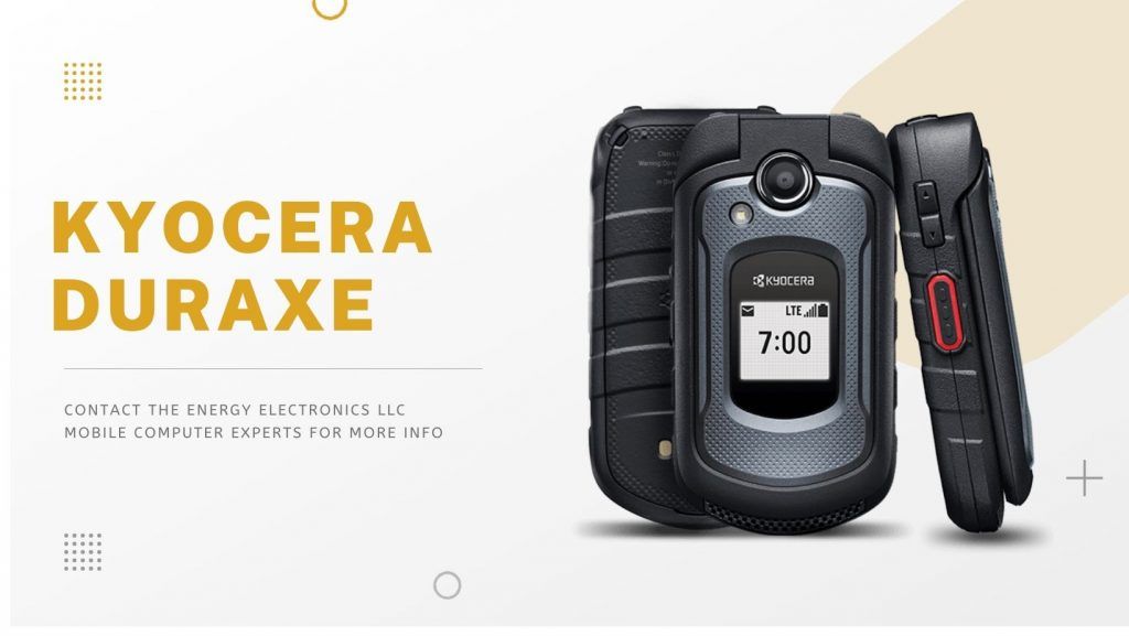 kyocera DuraXe grey front back and side view