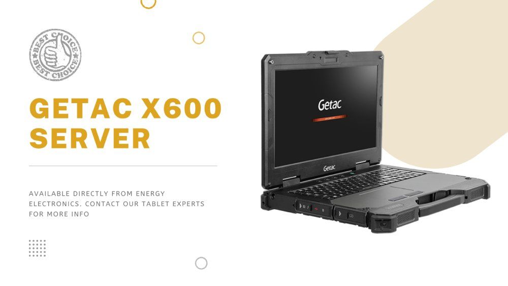 Getac X600 Server full black laptop with getac logo on screen