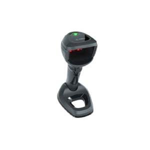 Zebra DS9900 black handheld scanner with red ang green light right tilt