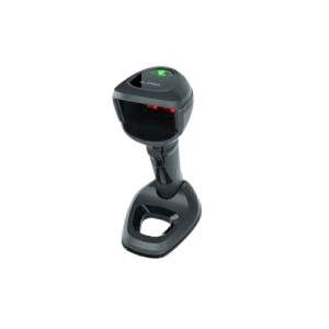 Zebra DS9908 black handheld scanner with green and red light