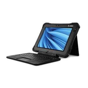 Zebra L10ax black rugged tablet with keyboard left facing