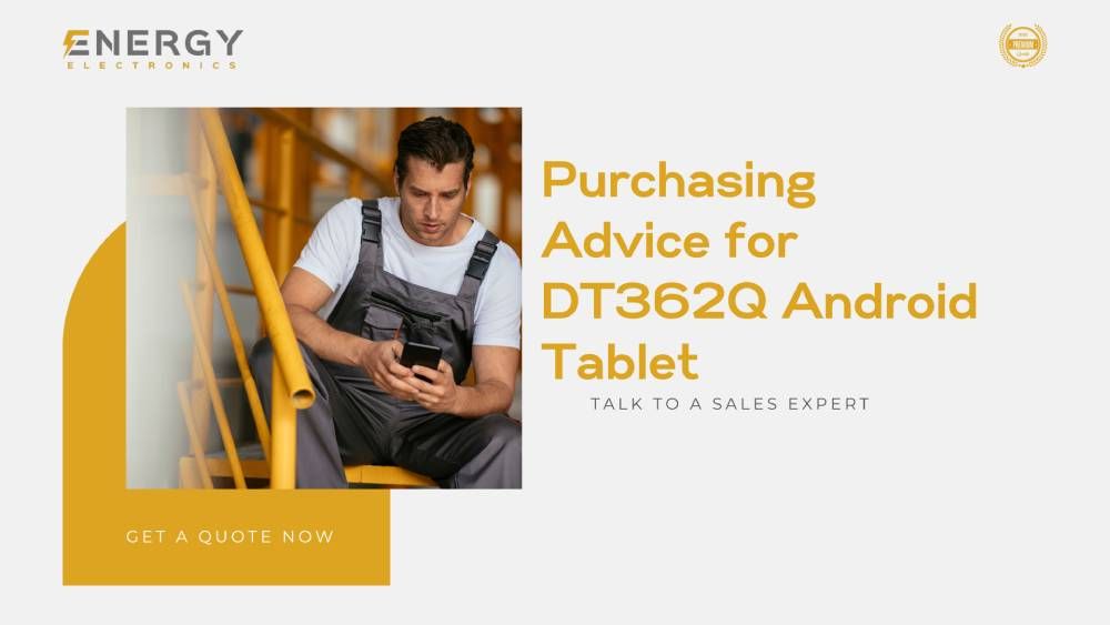 An Employee using the DT Research 362Q Android Tablet during his break time