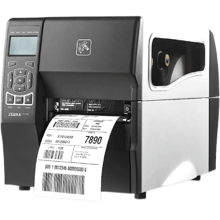 facing left, Zebra ZT230 industrial printer