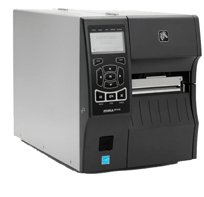 Zebra ZT410 industrial printer facing right