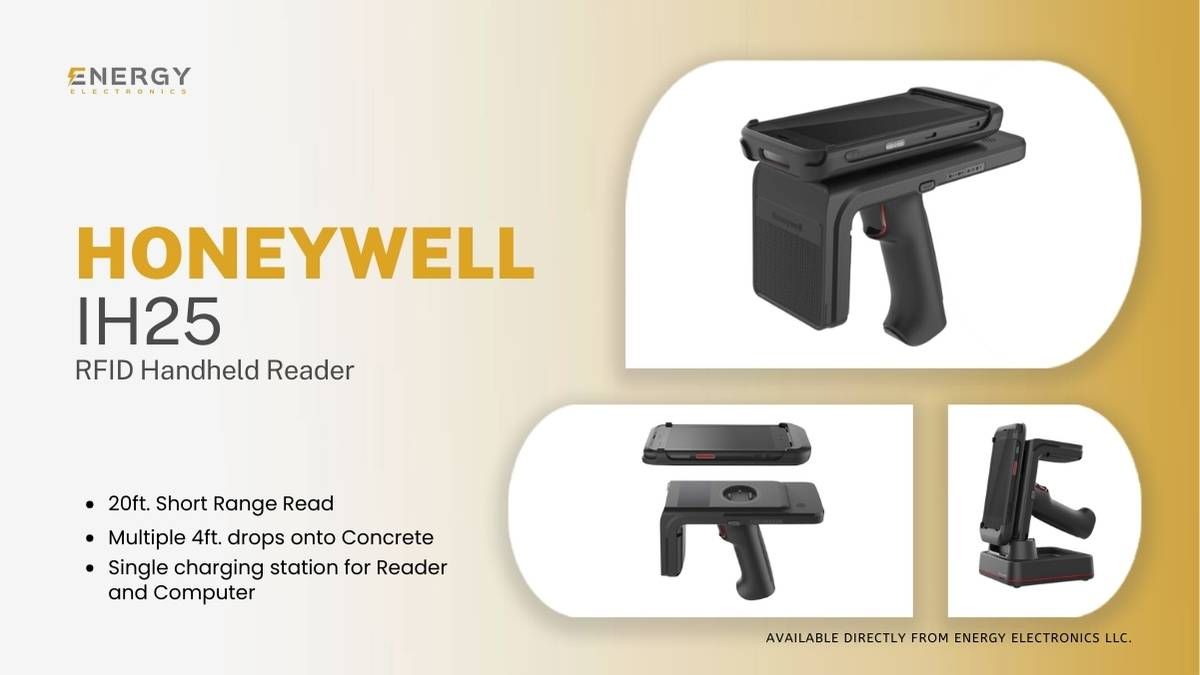 Honeywell IH25 short range RFID handheld reader top front and side views