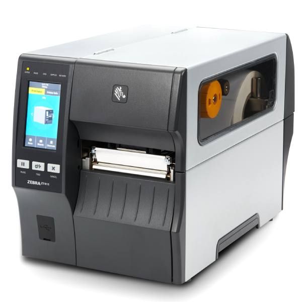 silver-grey ZT411 printer facing left 