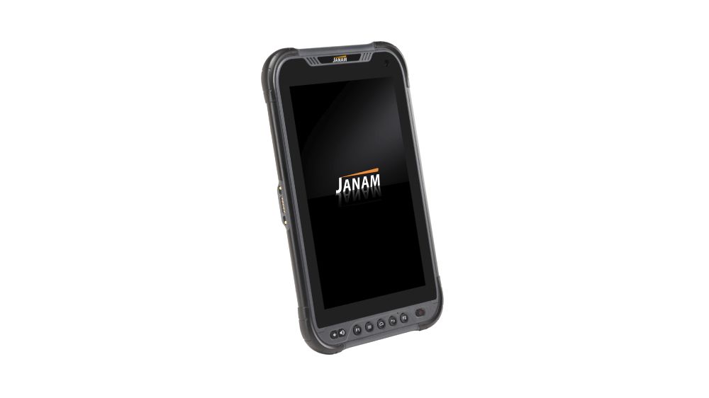 Black Janam HT1 Rugged Tablet facing right