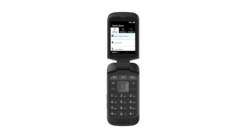 Black Sonim XP3+ Ultra-Rugged Flip Phone