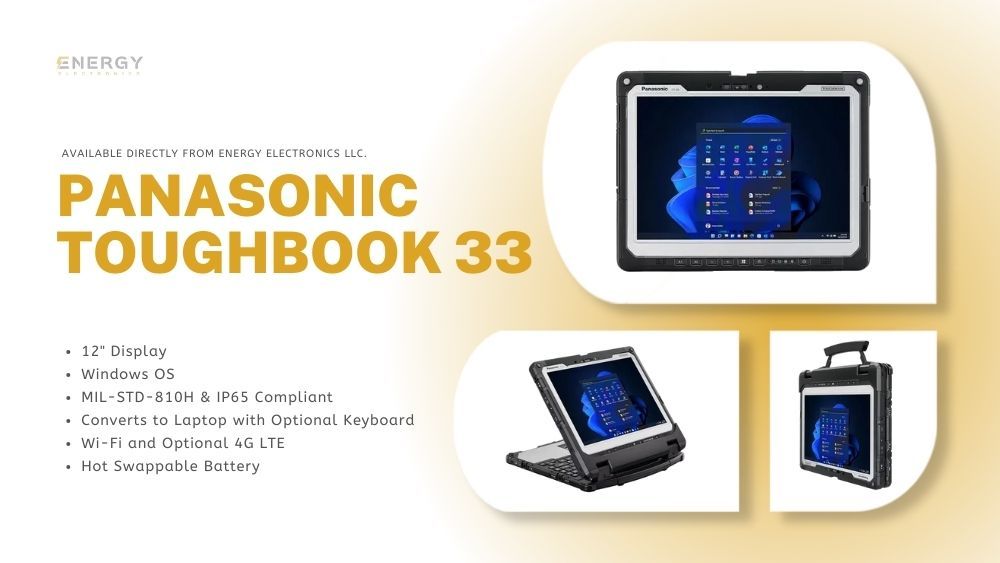 Panasonic Toughbook 33 rugged industrial tablet 3 images from different angles