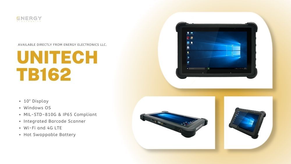 Unitech TB162 rugged tablet images from multiple angles