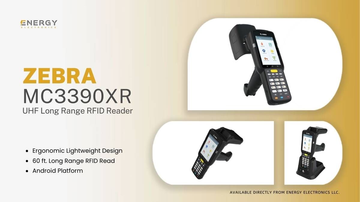 zebra MC3390XR UHF long range RFID reader top front and side views