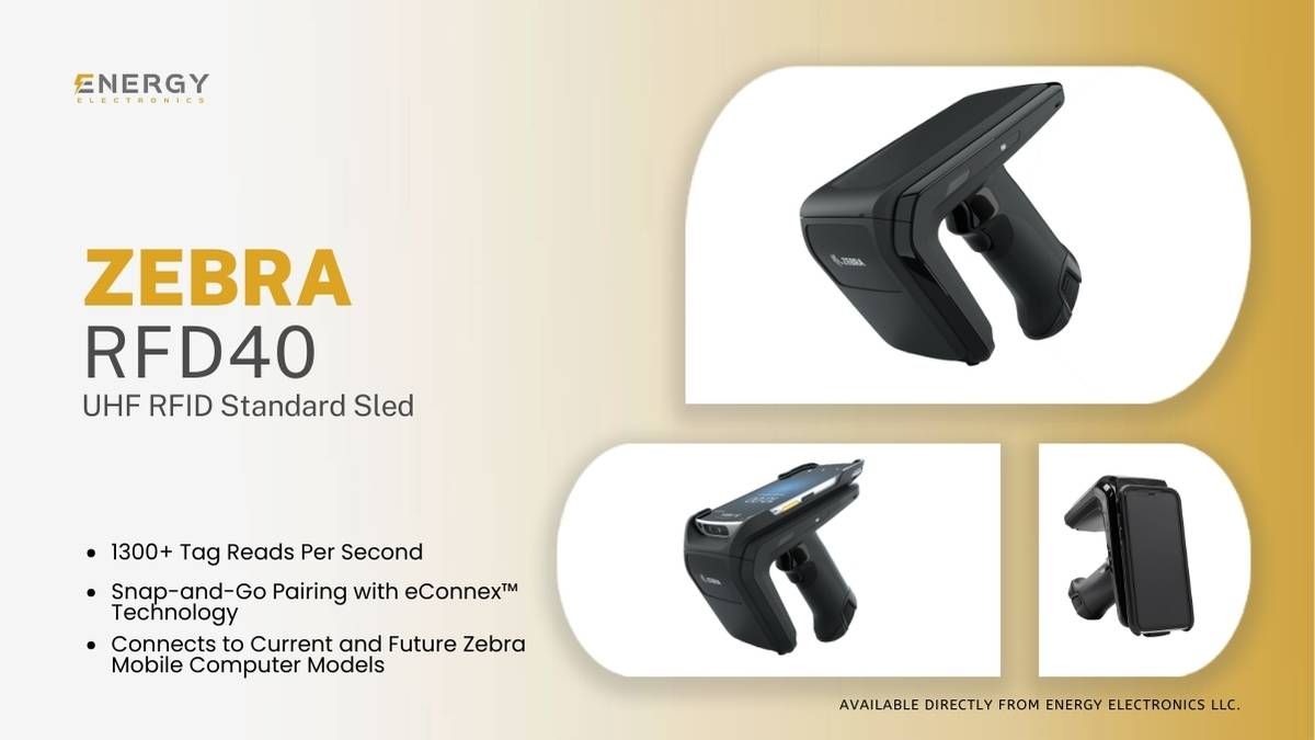 zebra rfd40 uhf RFID standard sled top front and side views